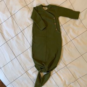 Lucy Lue Organics Kimono Knotted Gown in fern green